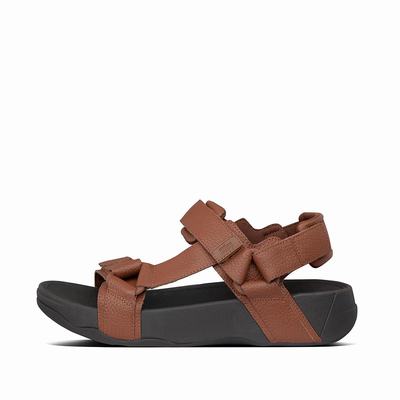 Fitflop Ryker Leather Back-Strap - Sandalen Herren - DunkelBraun (PUX789364)